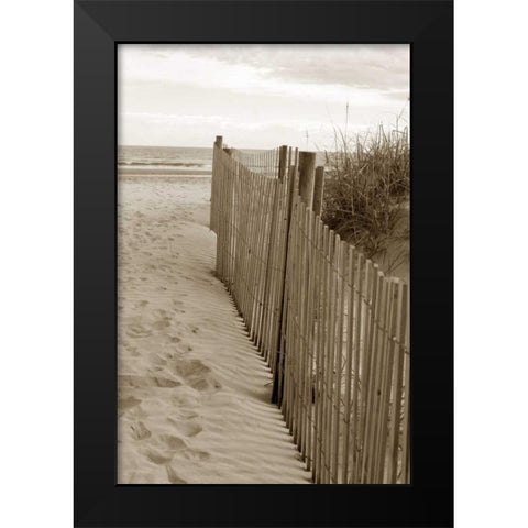 Beach Trail 2 Black Modern Wood Framed Art Print by Amber Light Gallery