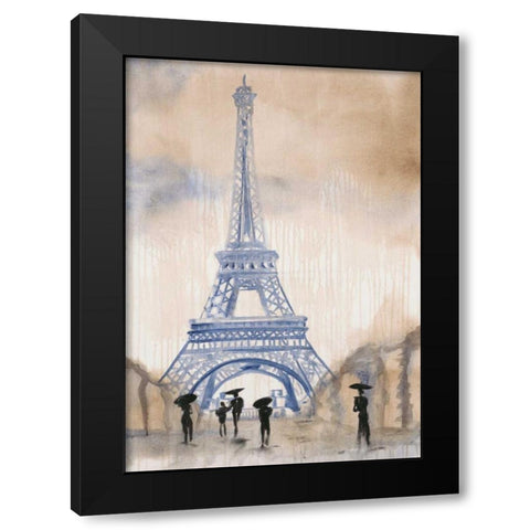 Paris Street 2 Black Modern Wood Framed Art Print with Double Matting by Morris, Madelaine