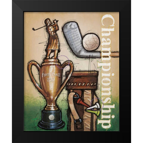 Vintage Golf 4 Black Modern Wood Framed Art Print by Langton, Bruce