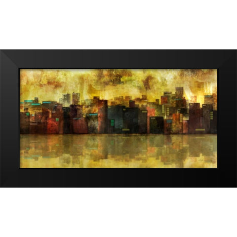 Evening Skyline Black Modern Wood Framed Art Print by Roko, Ken