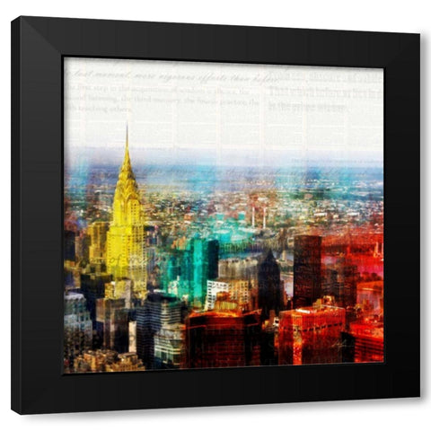 Colorful City 2 Black Modern Wood Framed Art Print with Double Matting by Roko, Ken