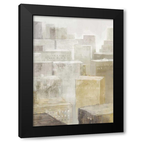 City Fog 2 Black Modern Wood Framed Art Print with Double Matting by Roko, Ken