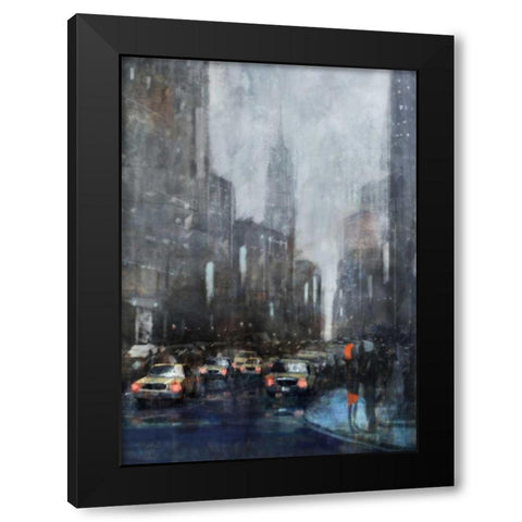 NYC Winter 1 Black Modern Wood Framed Art Print with Double Matting by Roko, Ken