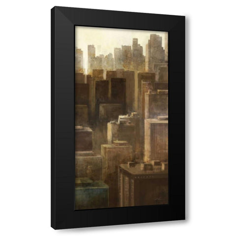 Metropolis City 2 Black Modern Wood Framed Art Print with Double Matting by Roko, Ken