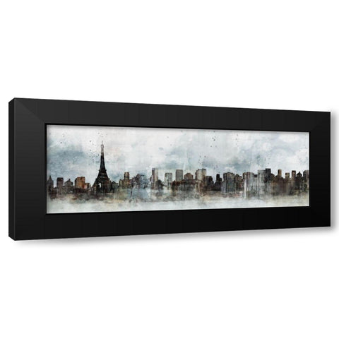 Modern Paris Skyline Black Modern Wood Framed Art Print with Double Matting by Roko, Ken