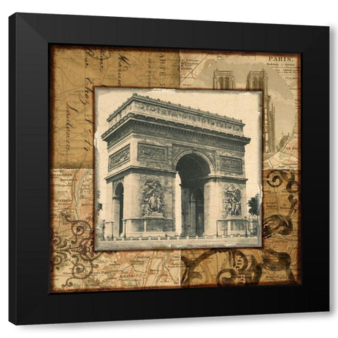 Paris Arch Black Modern Wood Framed Art Print with Double Matting by Studio Voltaire