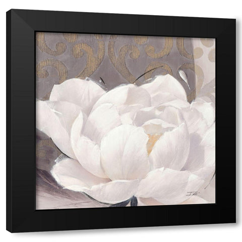 Blissful Bloom 1 Black Modern Wood Framed Art Print with Double Matting by Stoyanov