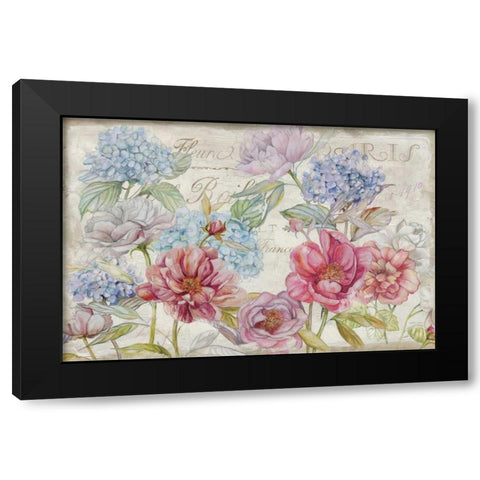 Marche Bouquet Black Modern Wood Framed Art Print by Studio Rofino