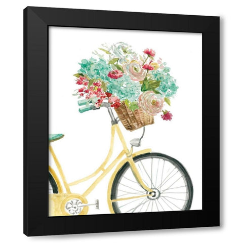 Posies and Pedals Black Modern Wood Framed Art Print with Double Matting by Studio Rofino