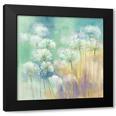 Dreamy Florals Black Modern Wood Framed Art Print with Double Matting by Andy