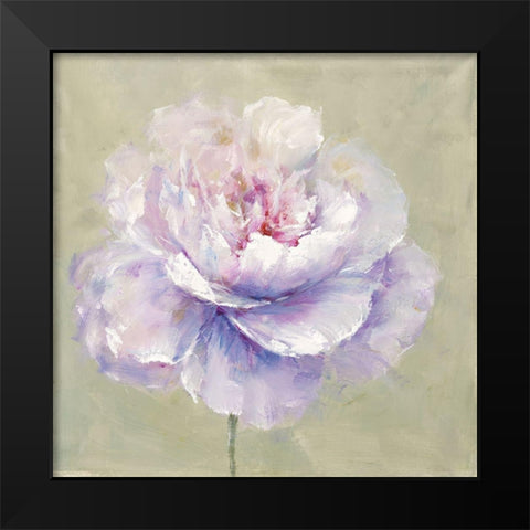 Soft Petals Black Modern Wood Framed Art Print by Andy
