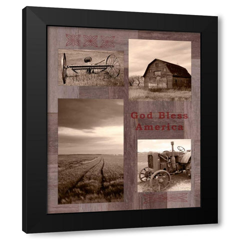 God Bless America Black Modern Wood Framed Art Print by Appleman, Sam