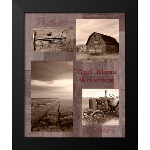 God Bless America Black Modern Wood Framed Art Print by Appleman, Sam