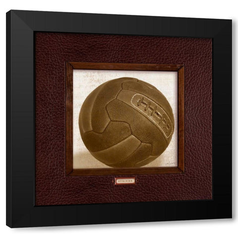 Vintage Soccer Black Modern Wood Framed Art Print with Double Matting by Appleman, Sam