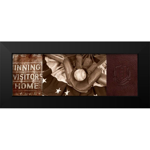 All American Game Black Modern Wood Framed Art Print by Appleman, Sam