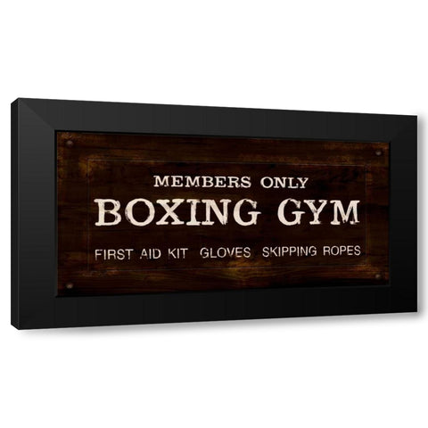 Vintage Boxing Gym Black Modern Wood Framed Art Print with Double Matting by Appleman, Sam