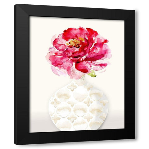 Splash of Petals 2 Black Modern Wood Framed Art Print with Double Matting by Jing, Jin