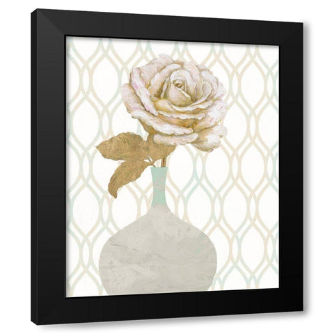 Gilded Rose 1 Black Modern Wood Framed Art Print with Double Matting by Zheng, James