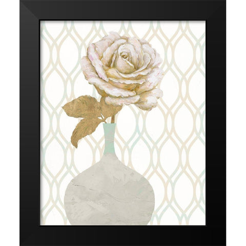 Gilded Rose 1 Black Modern Wood Framed Art Print by Zheng, James