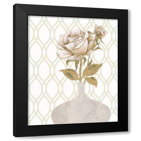 Gilded Rose 2 Black Modern Wood Framed Art Print with Double Matting by Zheng, James