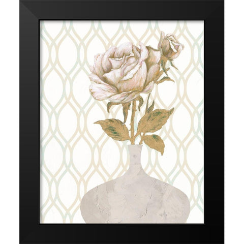 Gilded Rose 2 Black Modern Wood Framed Art Print by Zheng, James