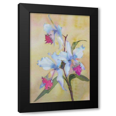 Floral Black Modern Wood Framed Art Print by Mayskaya, Alisa
