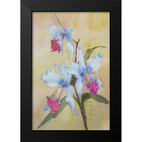 Floral Black Modern Wood Framed Art Print by Mayskaya, Alisa