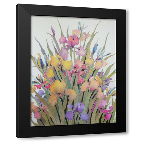 Floral Classico Black Modern Wood Framed Art Print by Mayskaya, Alisa