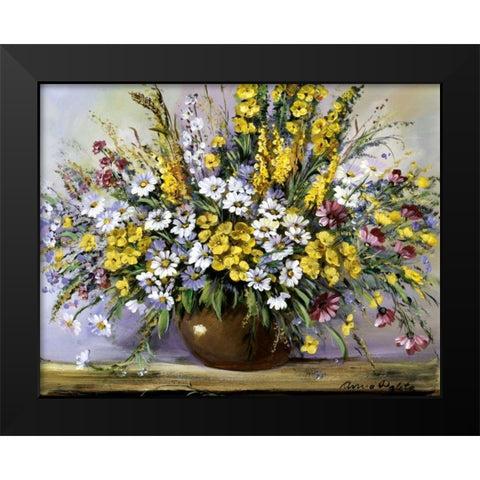 Treasure of daisies Black Modern Wood Framed Art Print by Paleta, Anna