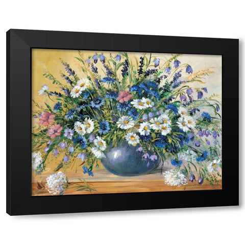 Vase with cornflowers Black Modern Wood Framed Art Print with Double Matting by Paleta, Anna