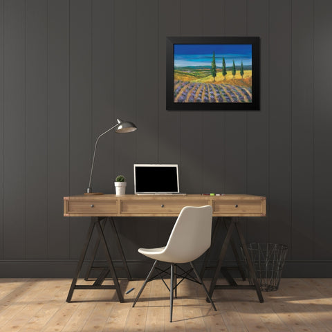 Field of lavender Black Modern Wood Framed Art Print by Paleta, Anna