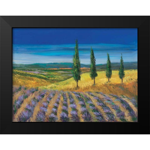 Field of lavender Black Modern Wood Framed Art Print by Paleta, Anna