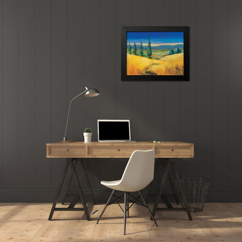 Corn field Black Modern Wood Framed Art Print by Paleta, Anna