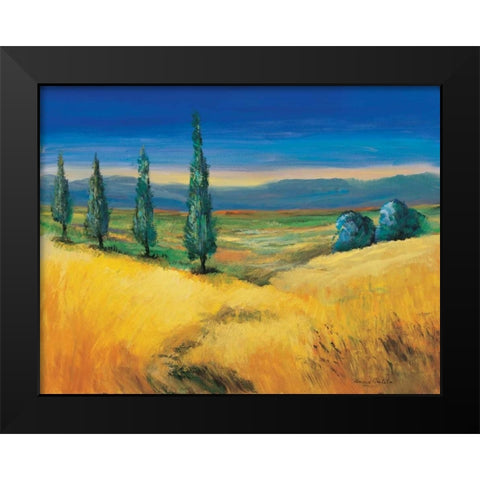 Corn field Black Modern Wood Framed Art Print by Paleta, Anna