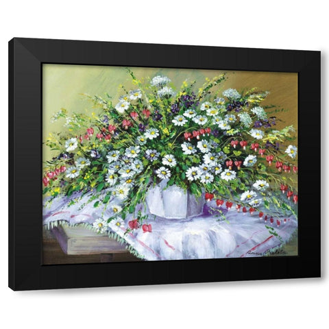 Colourful table I Black Modern Wood Framed Art Print with Double Matting by Paleta, Anna