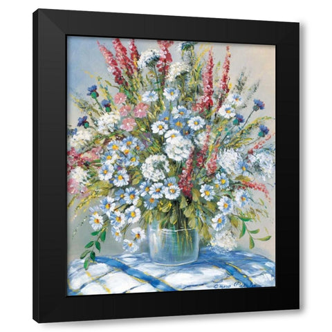 Cheerful flowers II Black Modern Wood Framed Art Print with Double Matting by Paleta, Anna