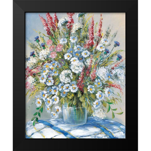 Cheerful flowers II Black Modern Wood Framed Art Print by Paleta, Anna