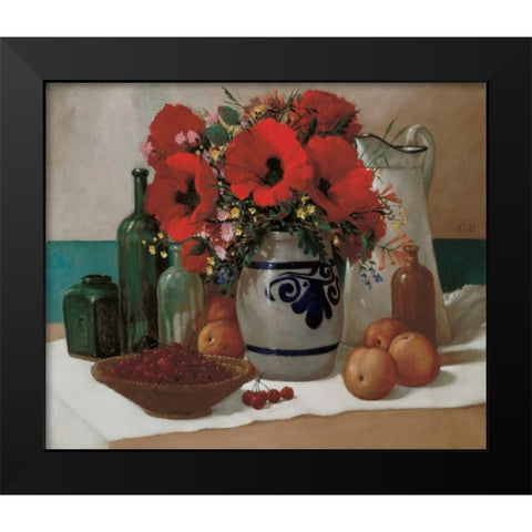 Stillife  Black Modern Wood Framed Art Print by van Rooijen, Carel