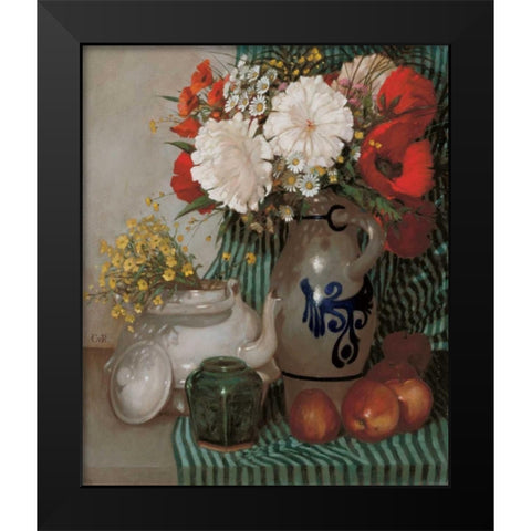 Stillife  Black Modern Wood Framed Art Print by van Rooijen, Carel