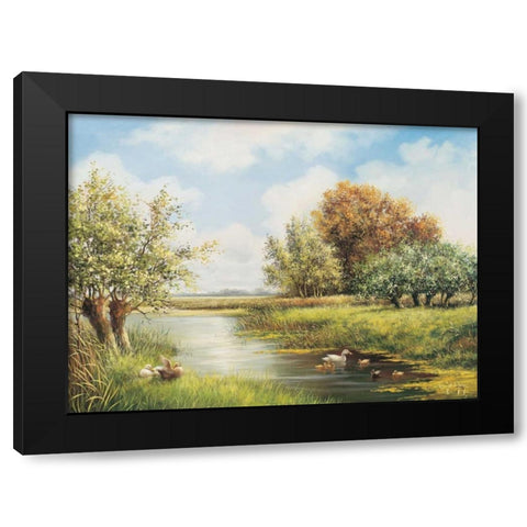 A natural peace Black Modern Wood Framed Art Print with Double Matting by de Jong, Johan