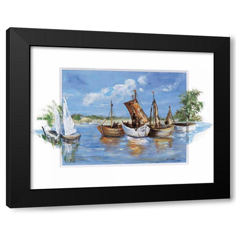 Peaceful scene Black Modern Wood Framed Art Print with Double Matting by Schottler, Katharina