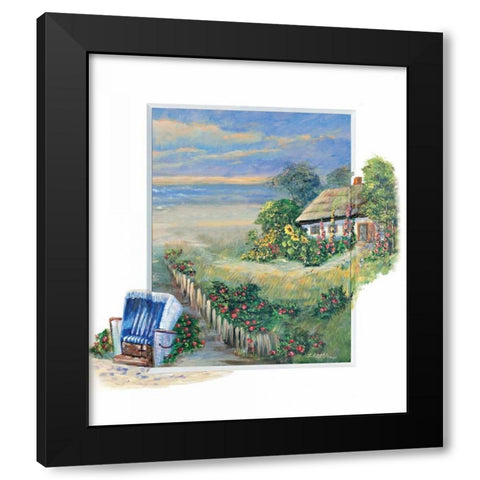 Path to the beach Black Modern Wood Framed Art Print with Double Matting by Schottler, Katharina