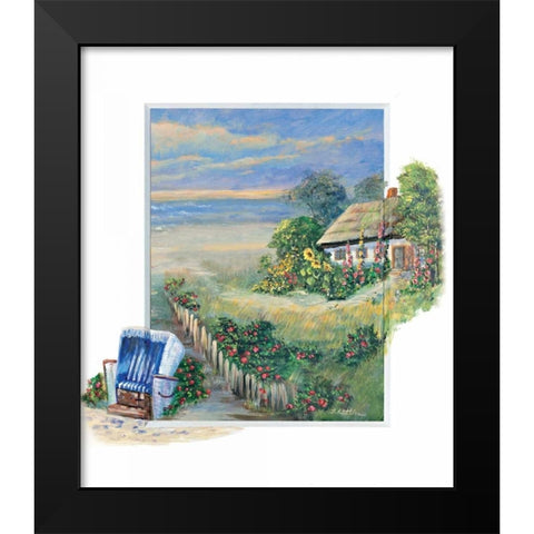 Path to the beach Black Modern Wood Framed Art Print by Schottler, Katharina