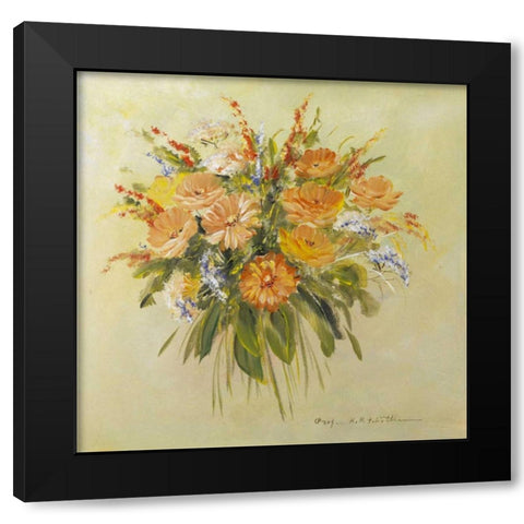 Tradition bouqet III Black Modern Wood Framed Art Print with Double Matting by Schottler, Katharina