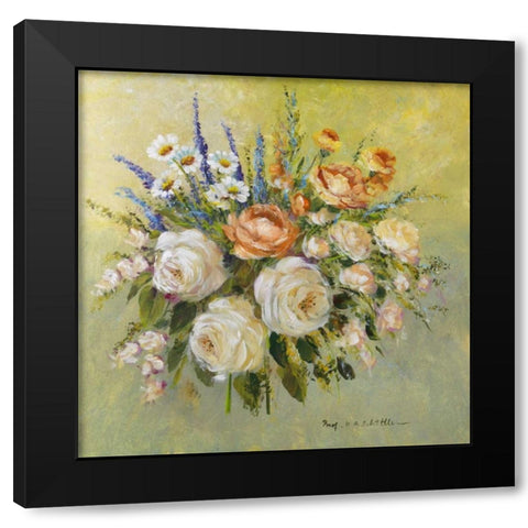 Tradition bouqet III Black Modern Wood Framed Art Print with Double Matting by Schottler, Katharina