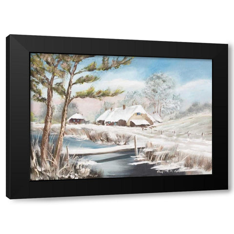 Winter II Black Modern Wood Framed Art Print with Double Matting by Schottler, Katharina