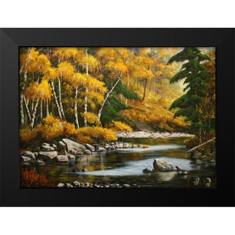 Prishla Oseny Black Modern Wood Framed Art Print by Vlagyislav, Najgyonov