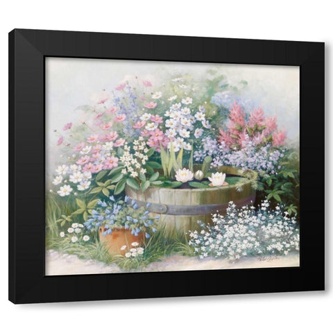 Water-lilies Black Modern Wood Framed Art Print with Double Matting by Motz, Peter