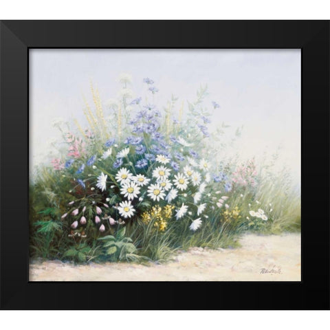 Flower serenade Black Modern Wood Framed Art Print by Motz, Peter
