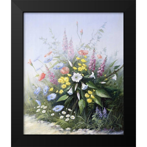 Floral symphony Black Modern Wood Framed Art Print by Motz, Peter